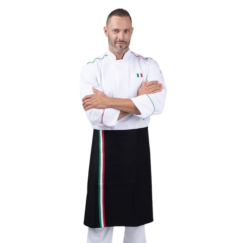 Tablier de Cuisine Demi-Chef Napoli Noir MANELLI