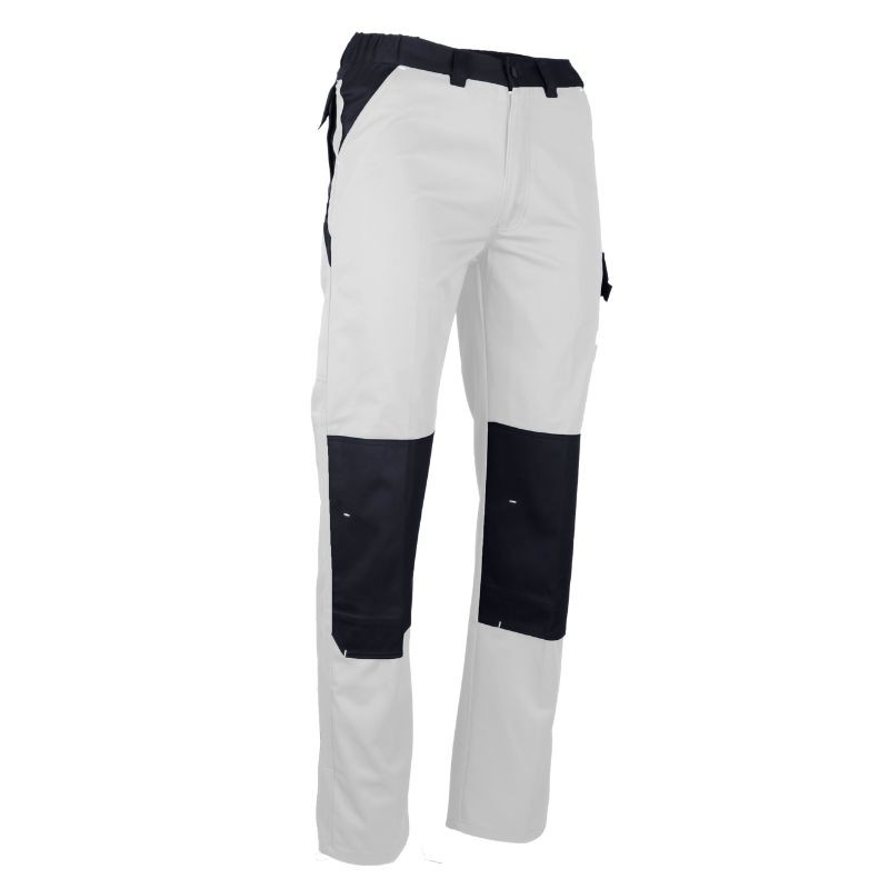 Pantalon de Travail Homme Nuancier Multipoches Bicolore Blanc / Gris - LMA