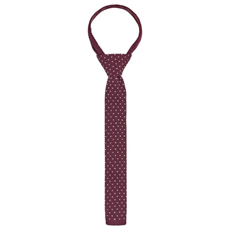 cravate de service bolivar lafont rouge bordeaux en maille