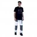 Silhouette Pantalon de Travail Homme Ruler Blanc et Gris Charcoal - ADOLPHE LAFONT