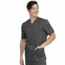 Face poche Blouse Médicale Col V 3 poches Homme Gris Anthracite - DICKIES