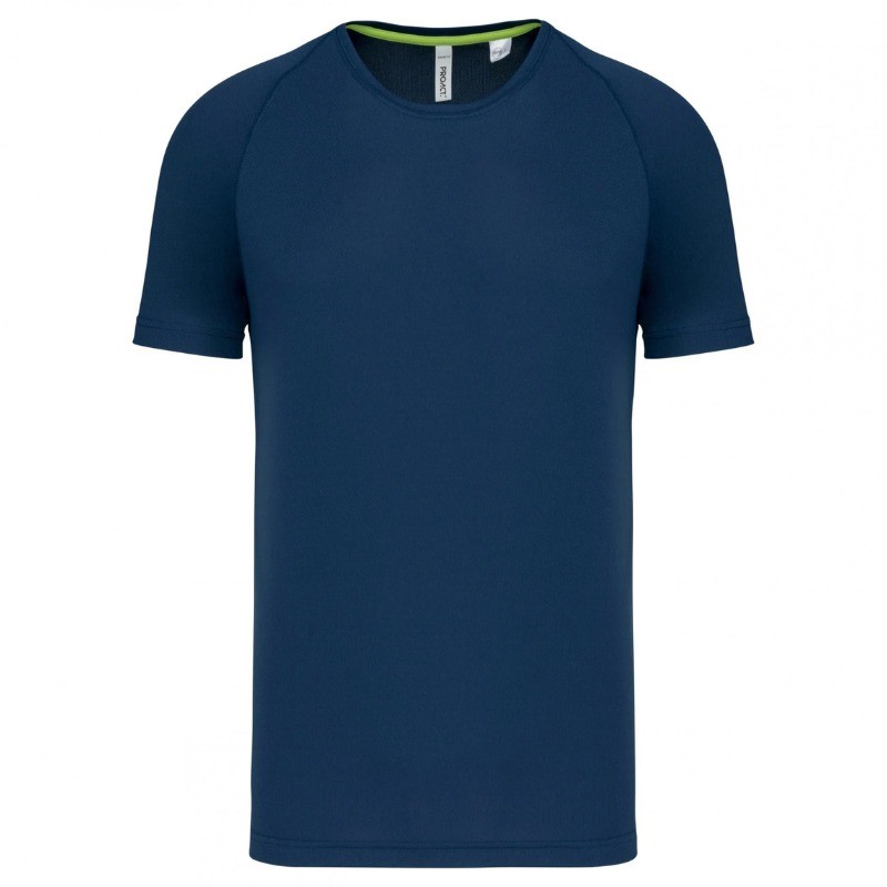 T-shirt recyclé Proact coloris Navy Sport Col Rond face