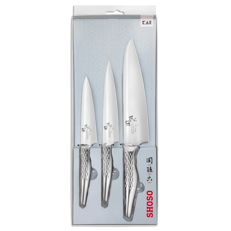 Set de 3 couteaux japonais idéal pour offrir ou se faire offrir Kai
