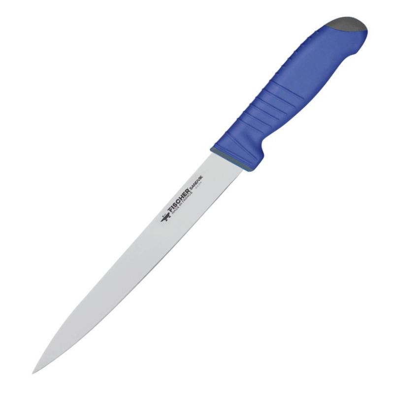 Couteau à Dénerver Manche Bleu Bi-Matière 20 cm - FISCHER