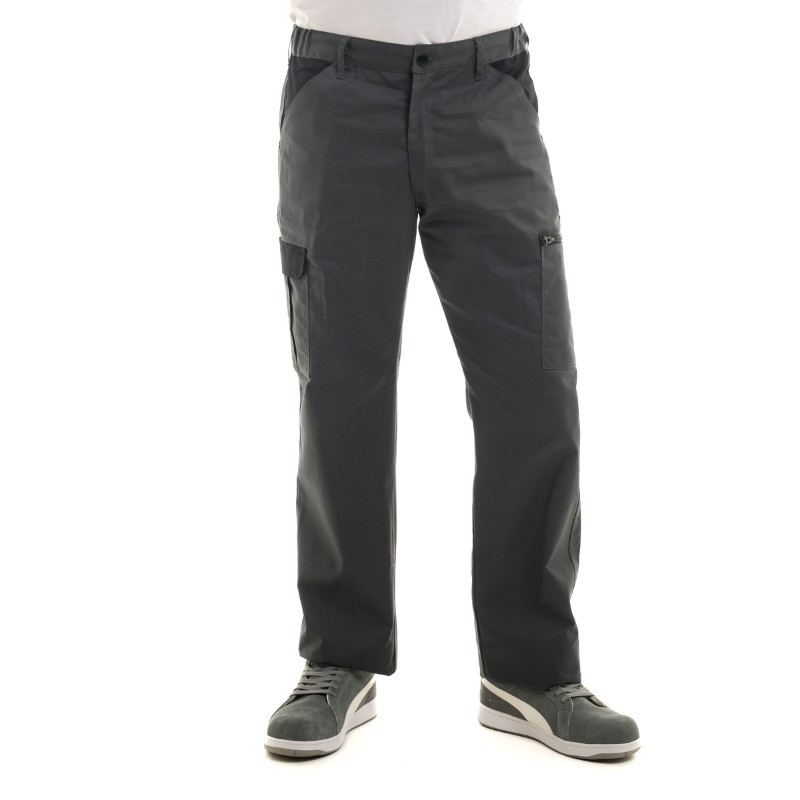 Pantalon de travail multipoche gris résistant marque française - LMA