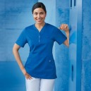 Tunique Médicale Confort Femme Manches Courtes Bleu Azur
