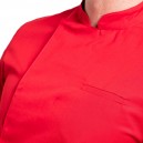 Zoom sur la poche poitrine de la veste rouge Texas Manelli