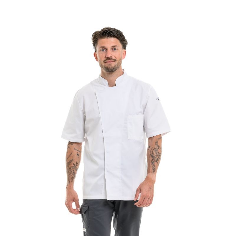 Veste de cuisine légère à manches courtes Turnip RSE blanche Lafont