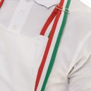 Tablier à bavette blanc avec liens à nouer Italie Manelli