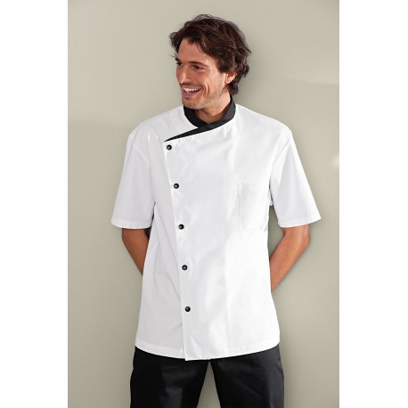Veste de cuisine blanche juliuso Bragard, manche courte, parfait pour l'été