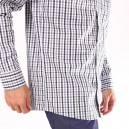 Chemise de serveur à carreaux blanc/gris/noir