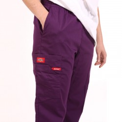 Pantalon médical ceinture élastique Dickies violet  infirmiere aide soignant hopital pas cher promotion