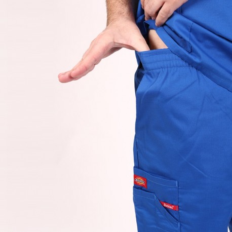 Pantalon médical ceinture élastique Dickies bleu royal homme  mixte pas cher promotion confortable infirmière aide soignant