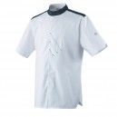 Veste de cuisine VEDI Robur, blanche avec liseré gris, original, manche courte