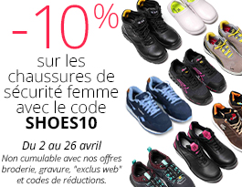 -10% sur les chaussures de sécurité femme	